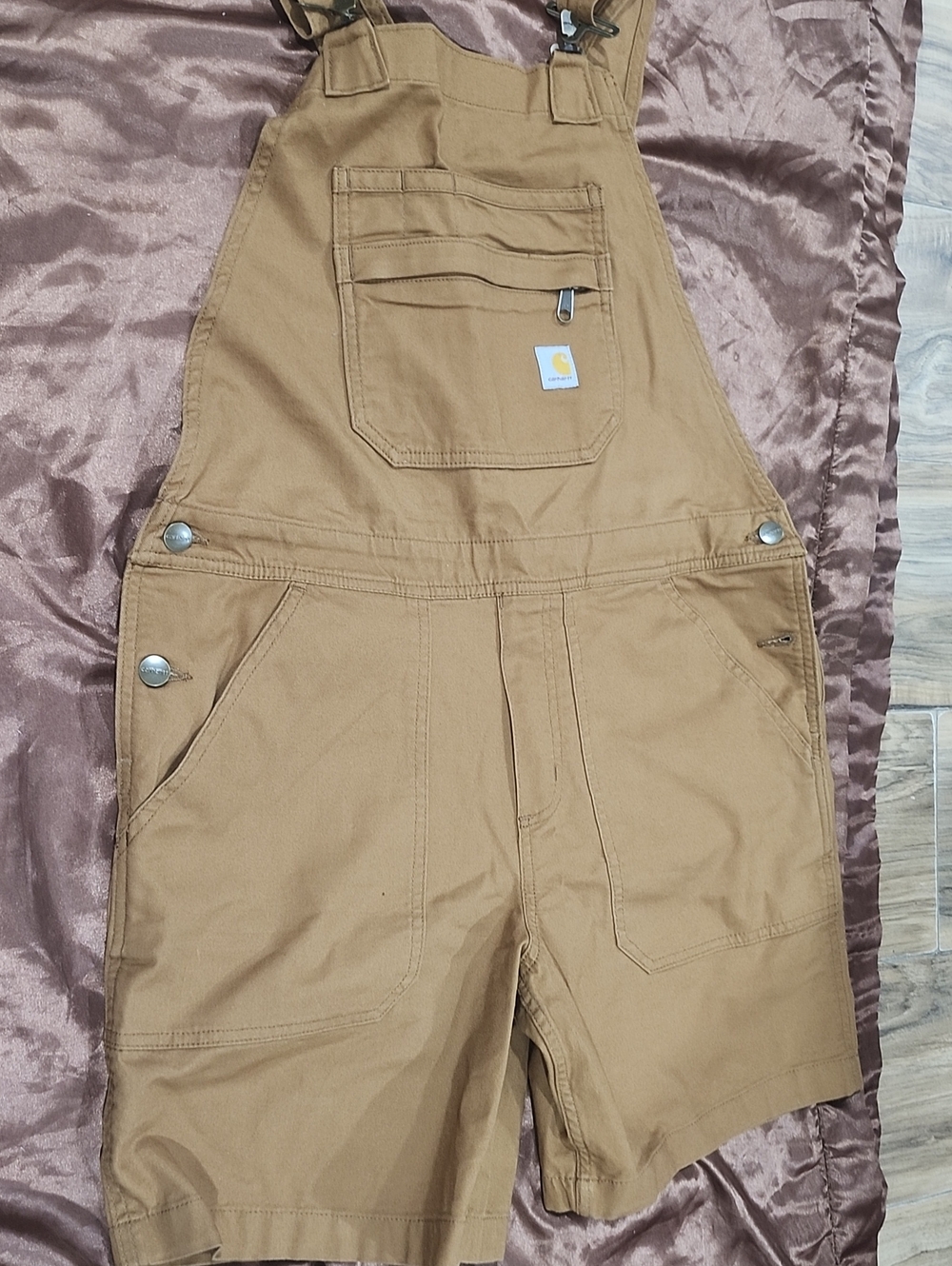 Carhartt Brown Short Bib Overalls - Heavy-Duty Workwear